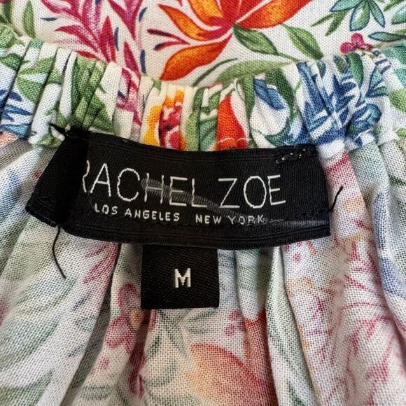Rachel Zoe Bird of Paradise Off-the-Shoulder Belted Mini Dress Size M - Picture 4 of 9